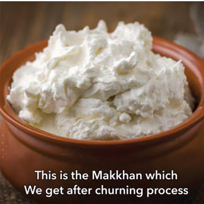 making organic A2 ghee steps - after churning