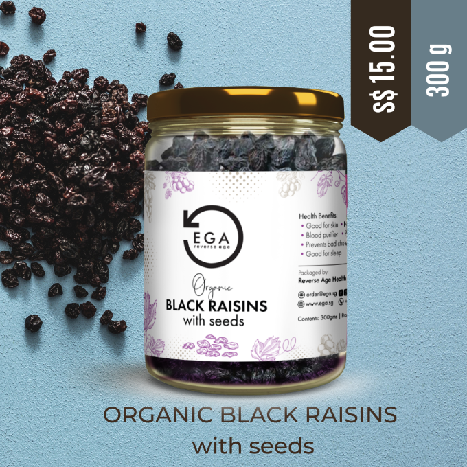 Organic Black raisins with seeds