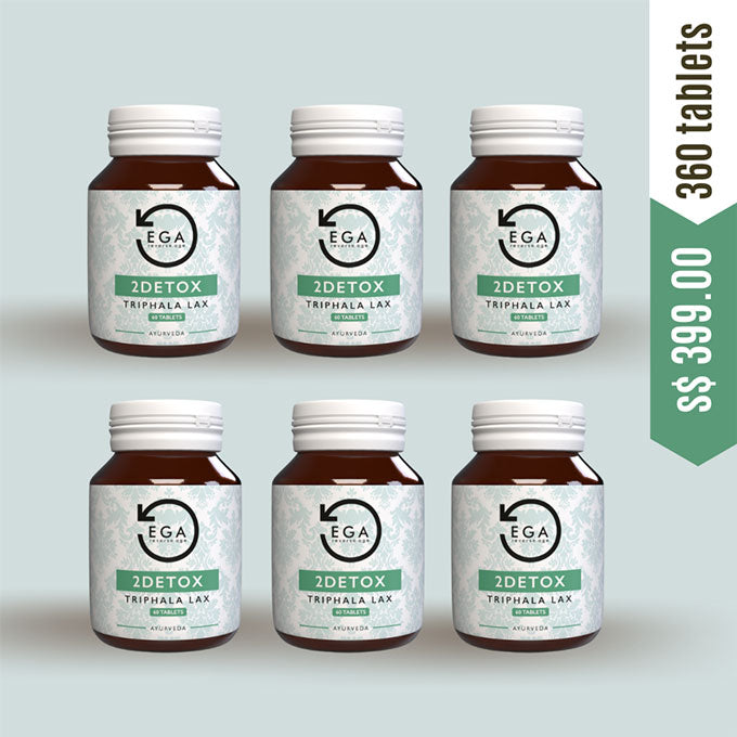 6 bottles of triphala lax tablets available in singapore.