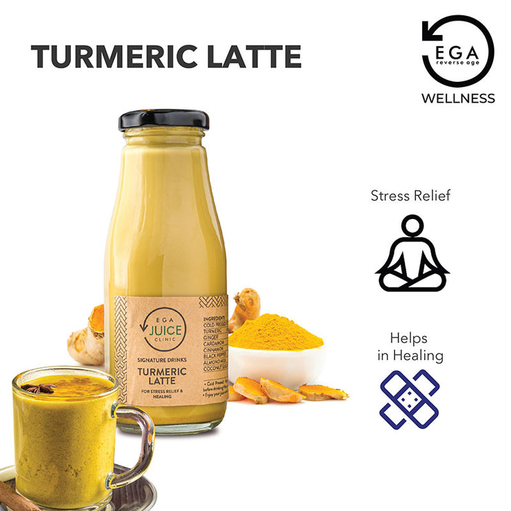 Turmeric Coffee Latte With Fresh Almond Milk