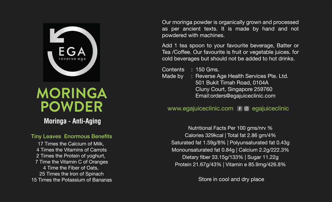 Organic Moringa Powder is hand processed as per ayurvedic texts
