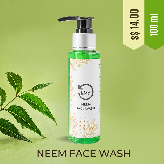 buy neem face wash at EGA Stores in singapore for acne prone skin and dry skin